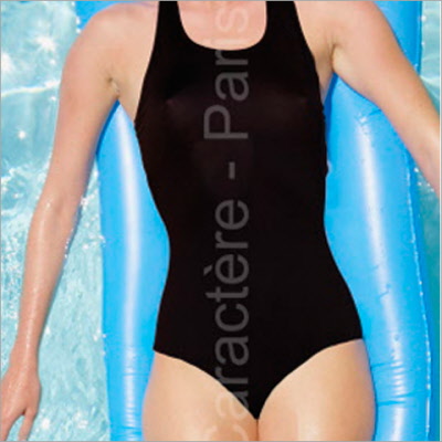 Bañador, traje de baño de pieza elástico ajustado para mujer – con refuerzo en el pecho incorporado y trasero tipo – 6 unidades